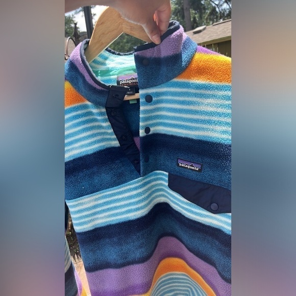 ▶️ Patagonia ◀️ Synchilla
Multicolor Striped Snap T
Pullover Sweater Mens
Size S - Picture 3 of 17